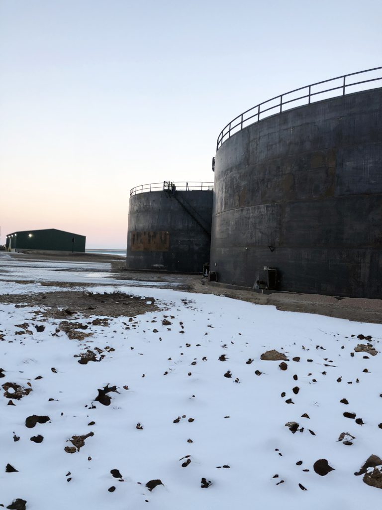 Liquid Fertilizer tanks in winter weather.