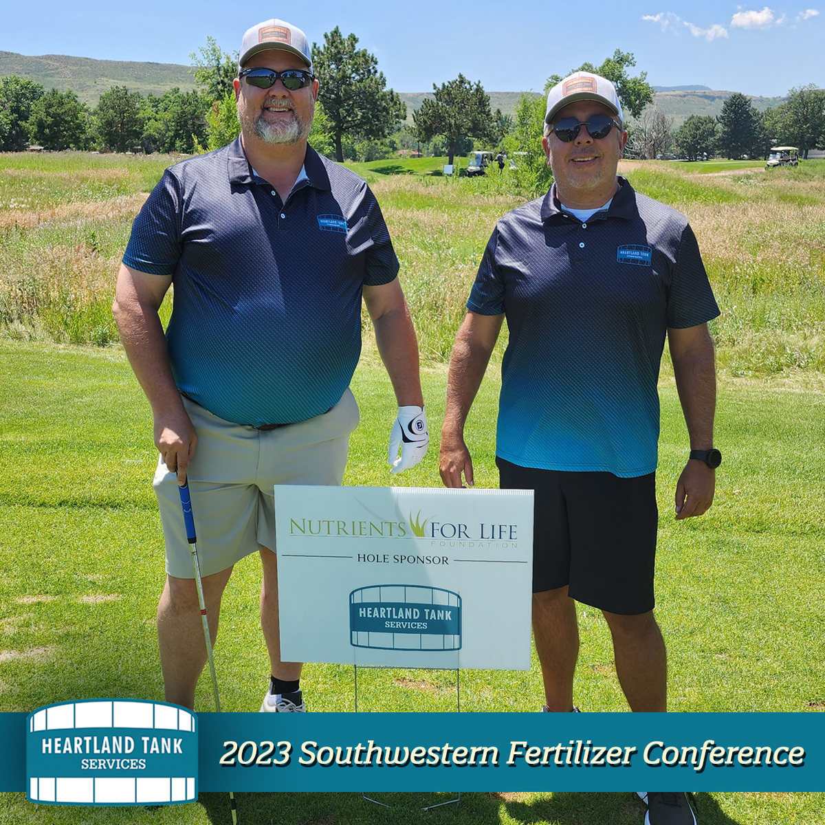 Sal and Paul at the Southwestern Conference Golf Tournament and Heartland Tank Service's sponsored hole.