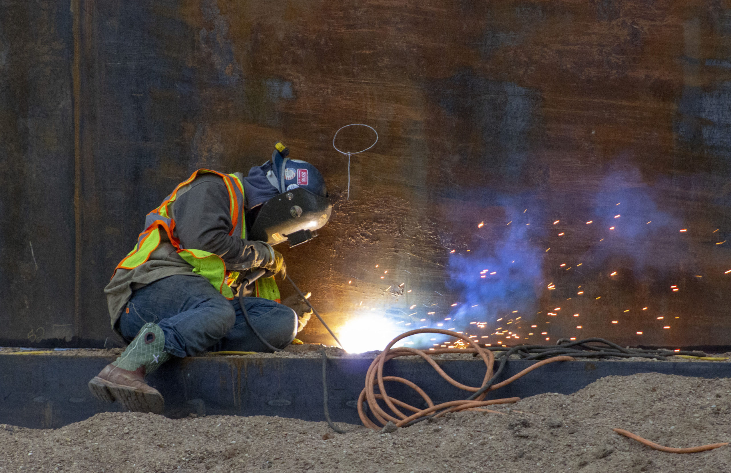 API 650 Tank Joint Welding done by a Heartland Tank Services welder